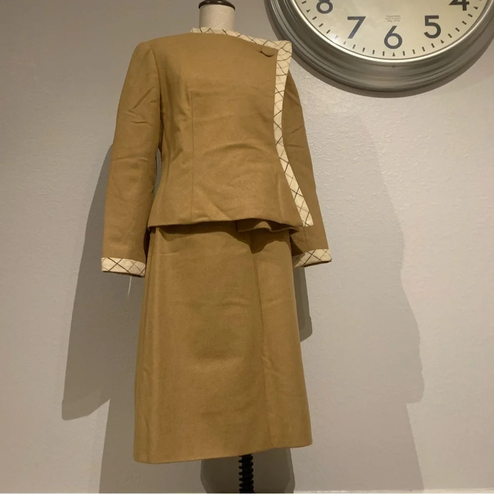 Vintage Wool Skirt Set with Couture Cut - Picture 1 of 9